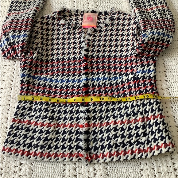 Vilagallo Houndstooth Frayed Hem Jacket - Picture 2 of 7